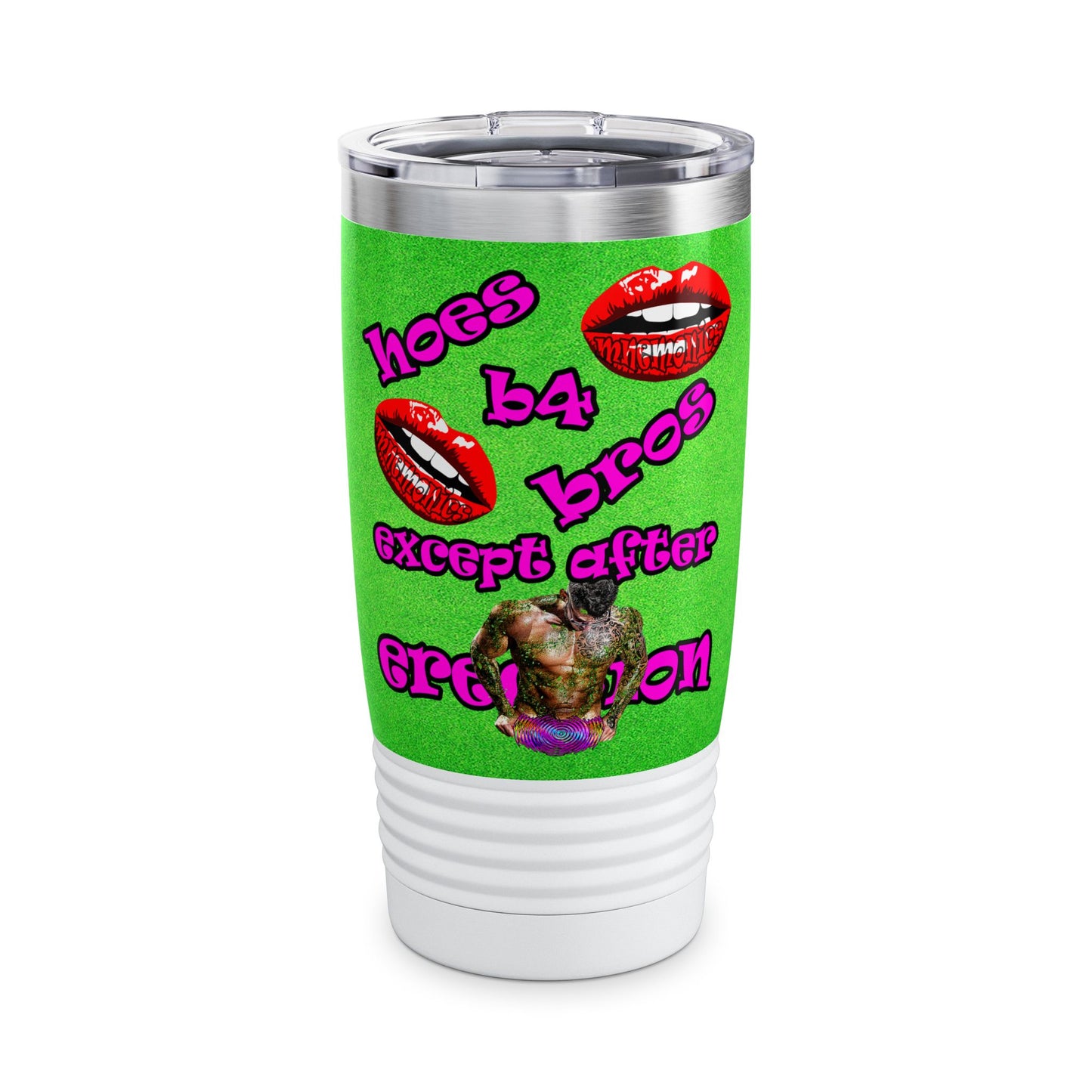 hoes b4 bros - Ringneck Tumbler, 20oz (green turf)