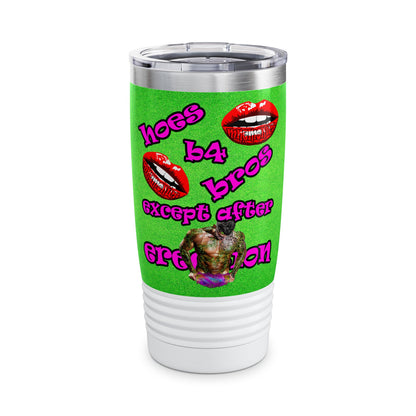 hoes b4 bros - Ringneck Tumbler, 20oz (green turf)