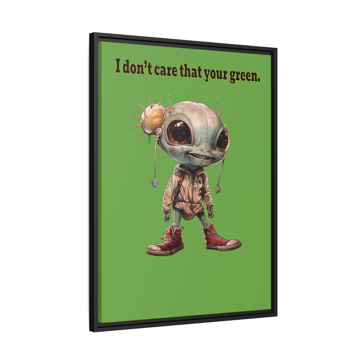 I don't care that your green - framed canvas art (green)