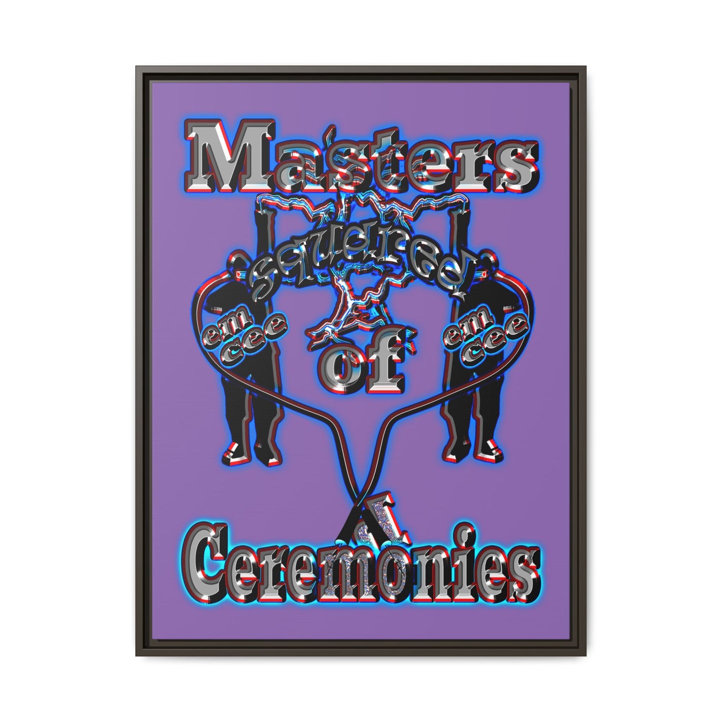 em cee squared - framed canvas art (light purple)