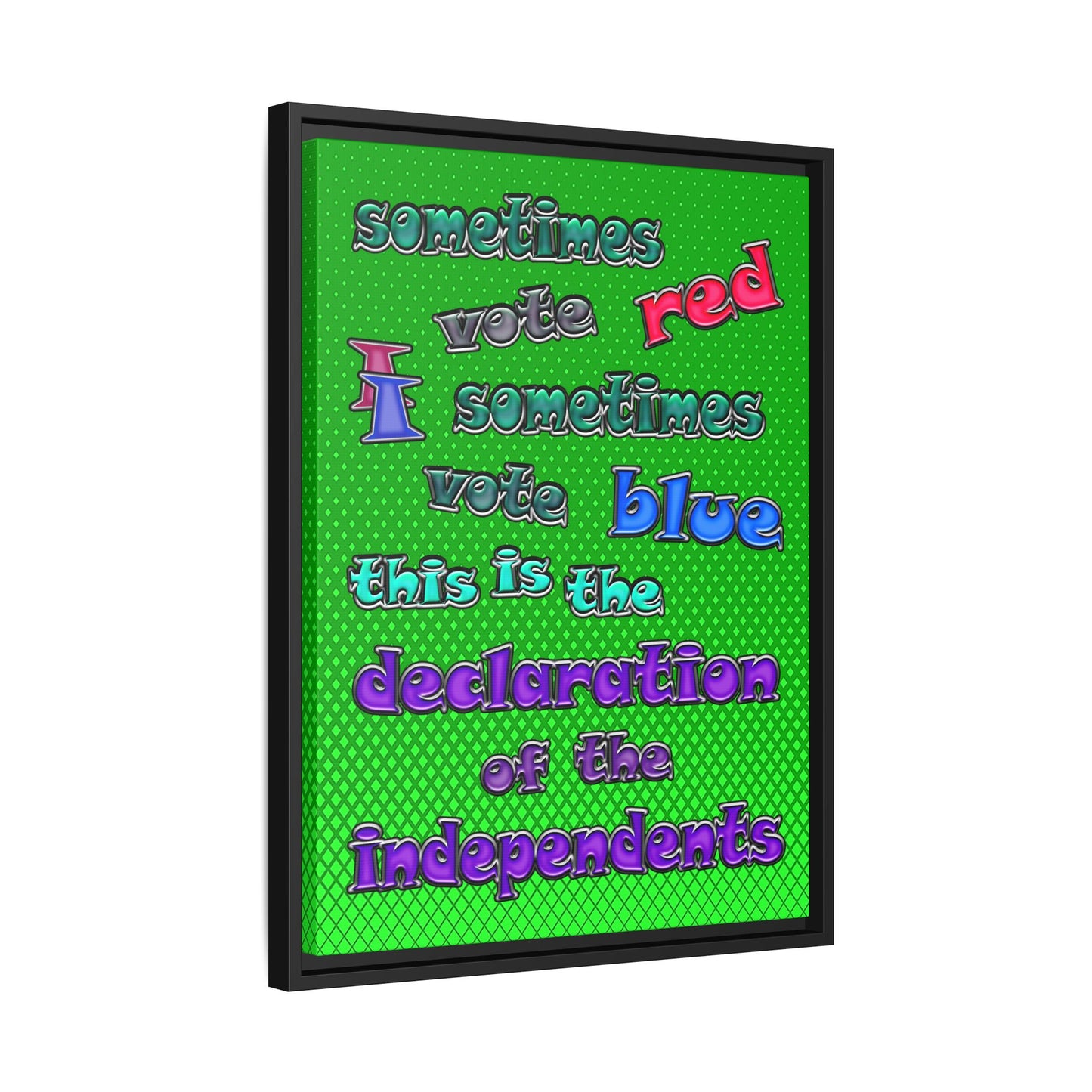 declaration of the independents - framed canvas art (logo green)