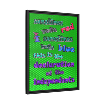 declaration of the independents - framed canvas art (logo green)