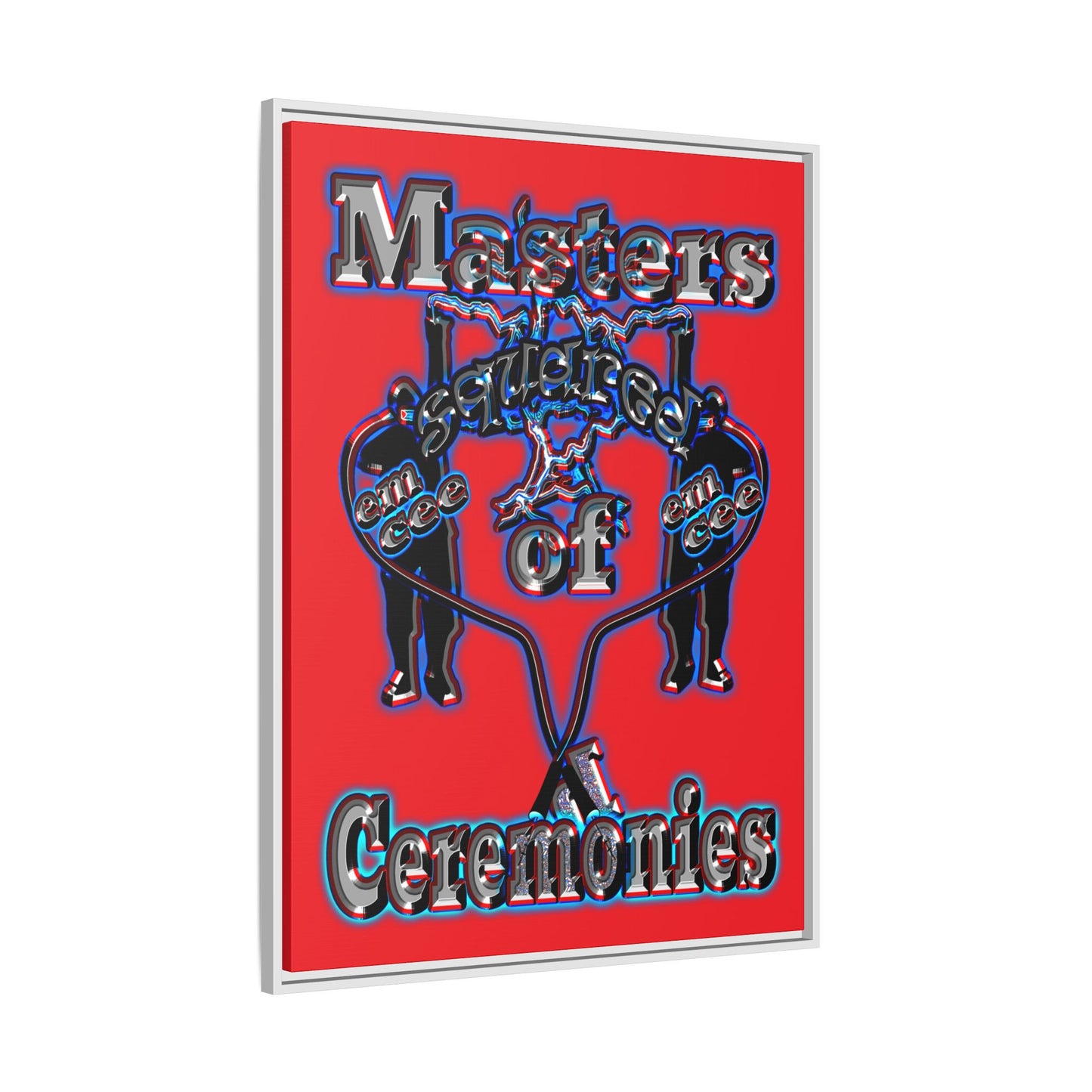 em cee squared - framed canvas art (red)