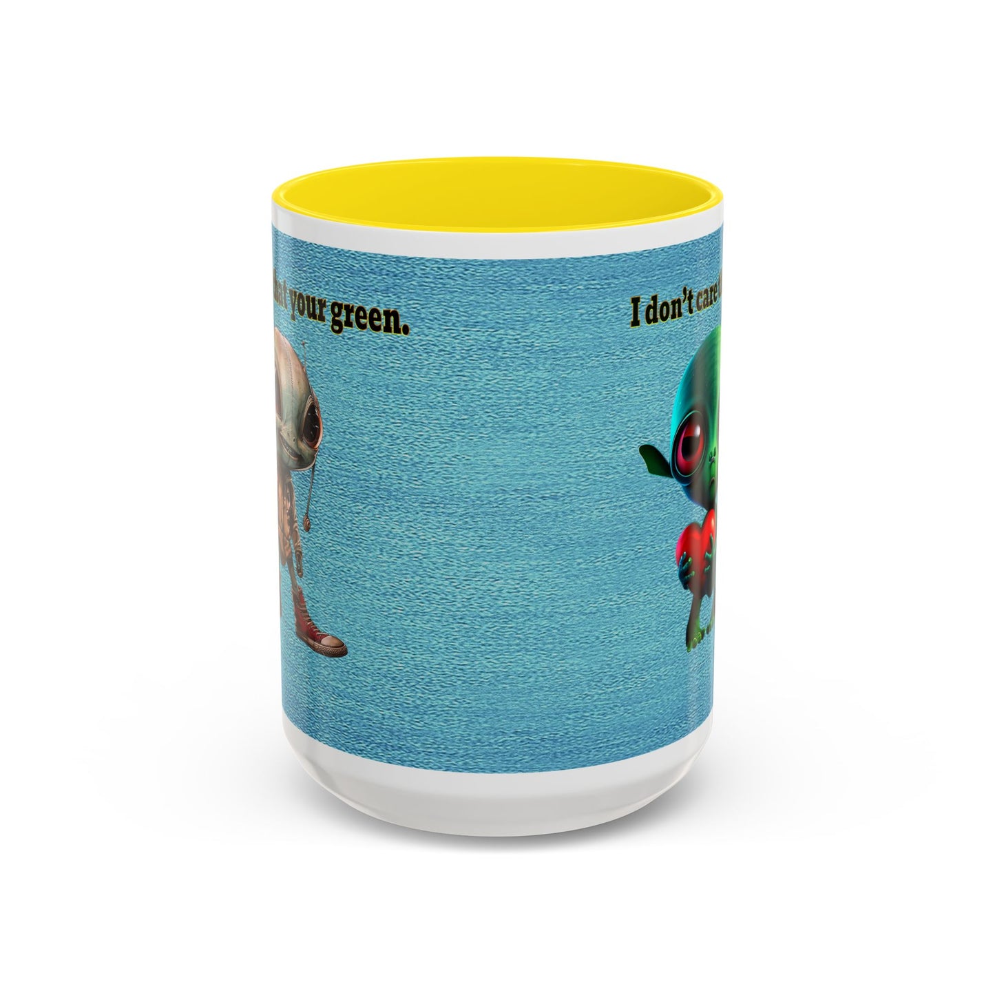 I don't care that your grey - Accent Mug (faded blue)