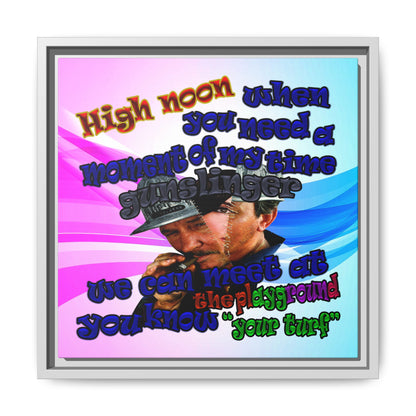 high noon - framed canvas art (light blue-pink wave)