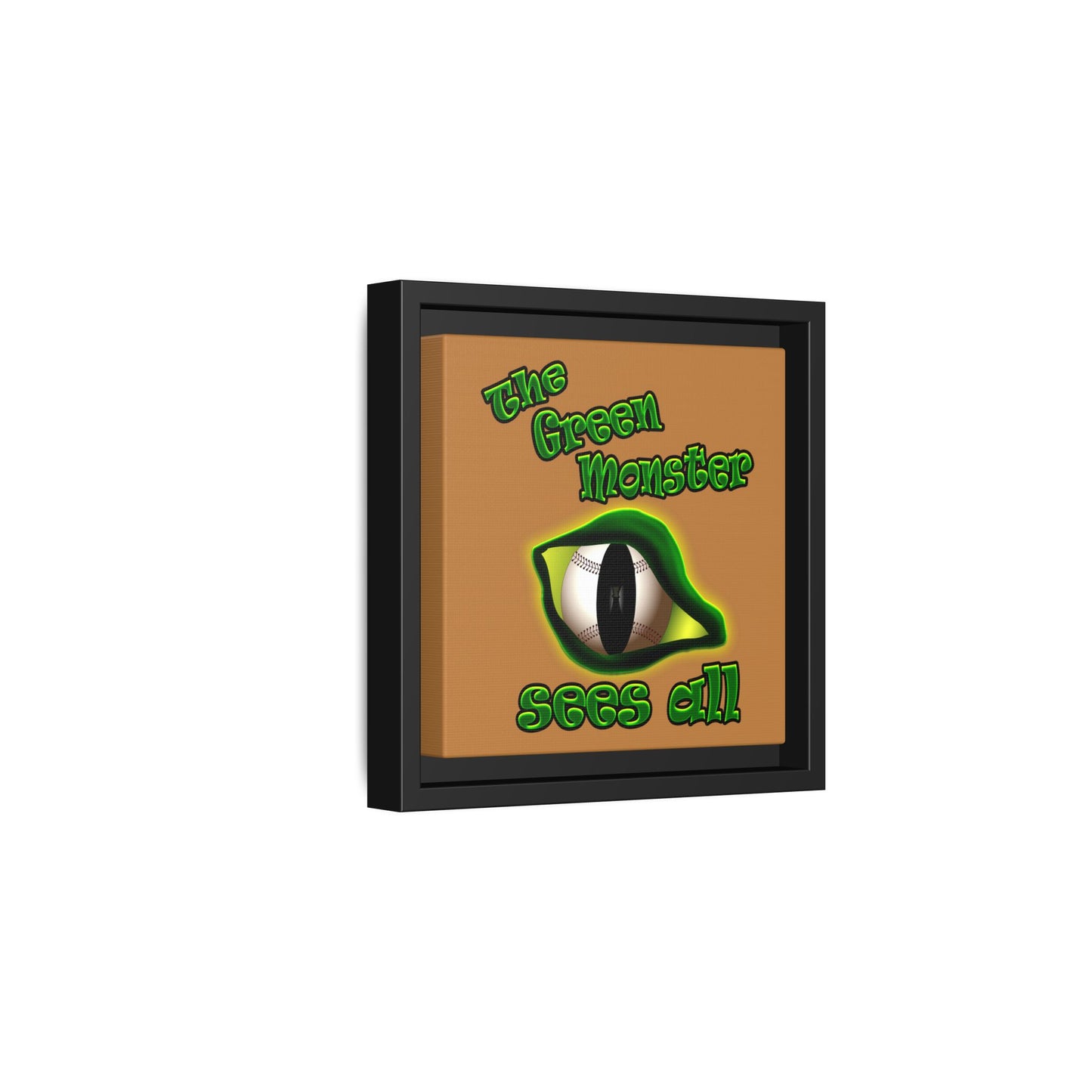 green monster - framed canvas art (light brown)