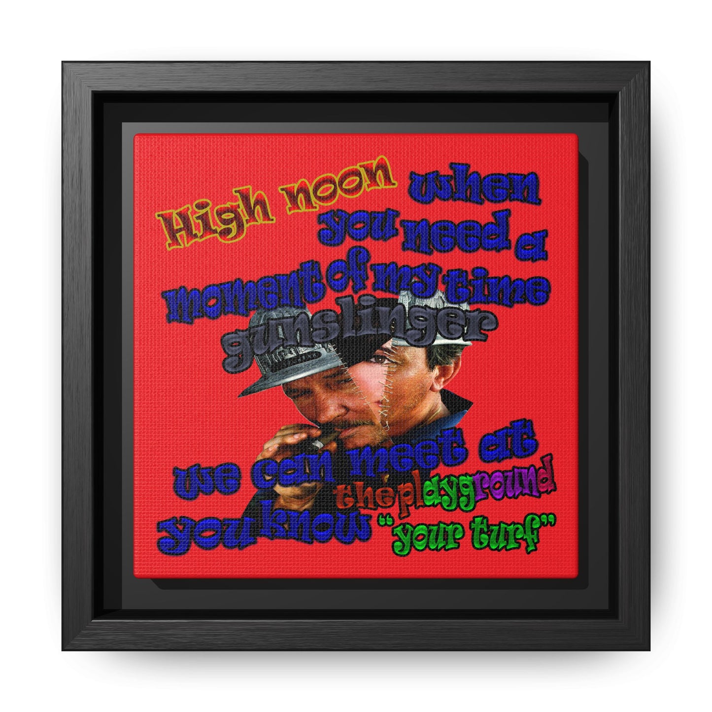 high noon - framed canvas art (red)