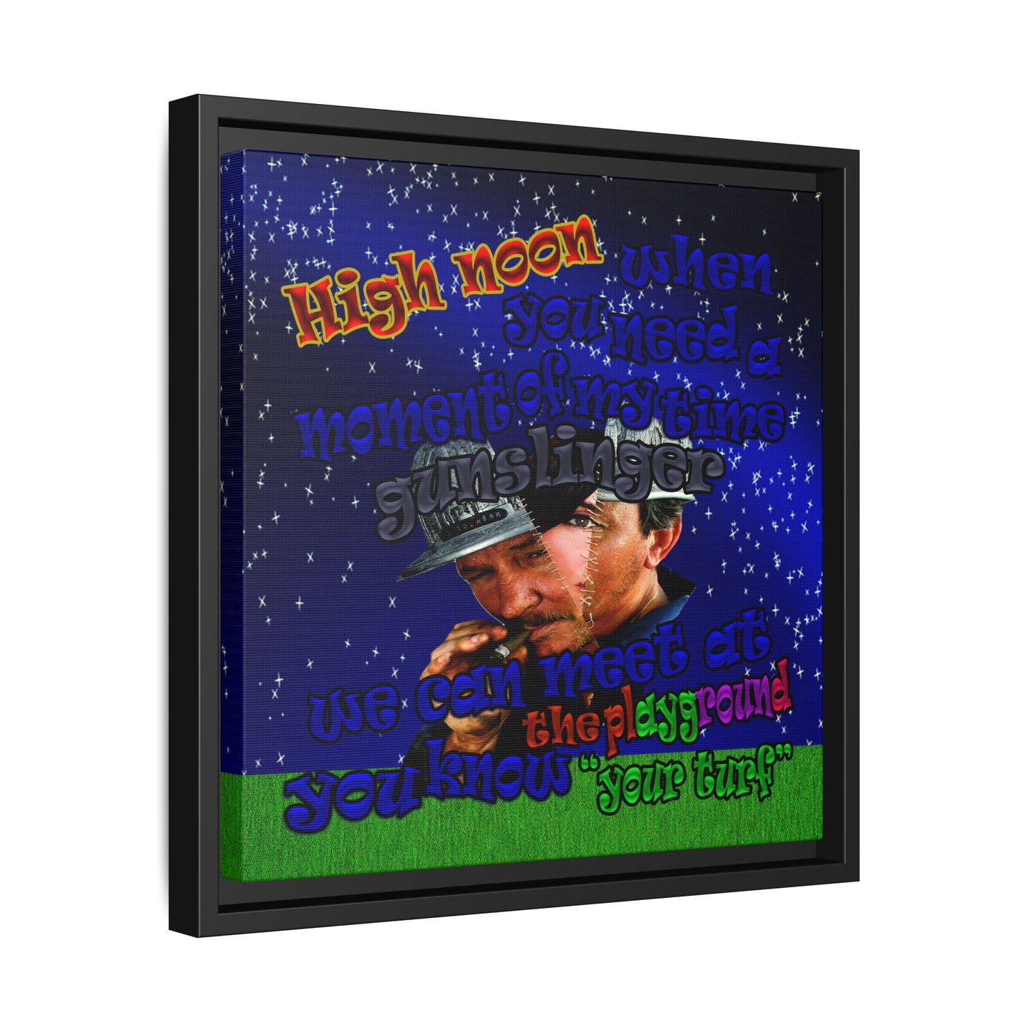 high noon - framed canvas art ('snoops' background)