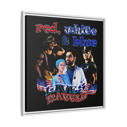 rw&b lives matter - framed canvas art (black)