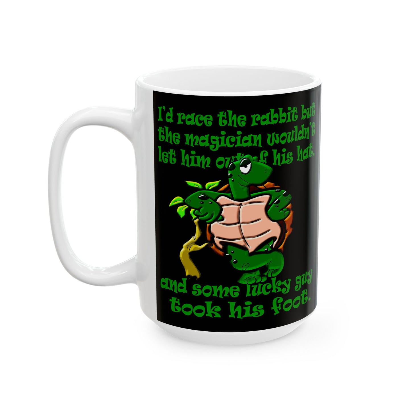 turtle race - White Mug (black)