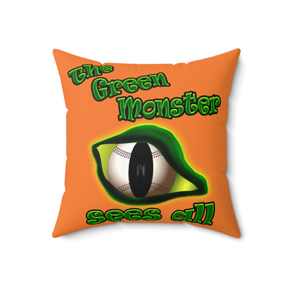 green monster - Spun Polyester Square Pillow - (crusta)