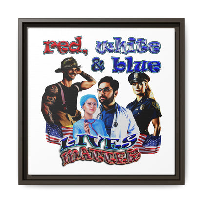 rw&b lives matter - framed canvas art (white)