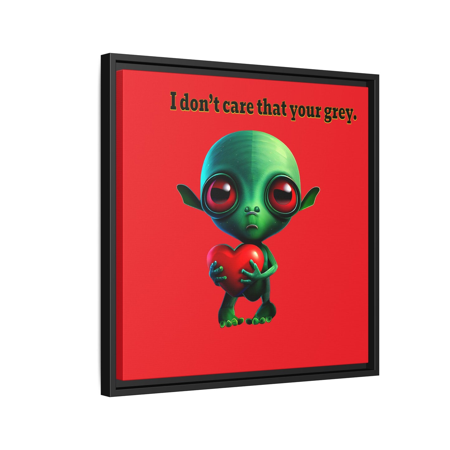 I don't care that your grey - framed canvas art (red)