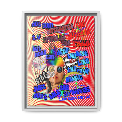 drop the beat - framed canvas art (yellow-orange wave)