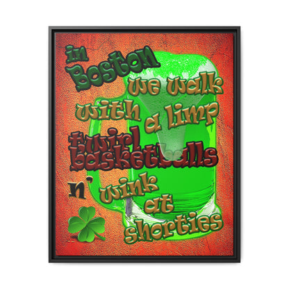 celtics logo - framed canvas art (burnt orange)