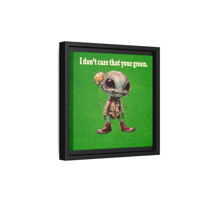 I don't care that your green - framed canvas art (green turf)
