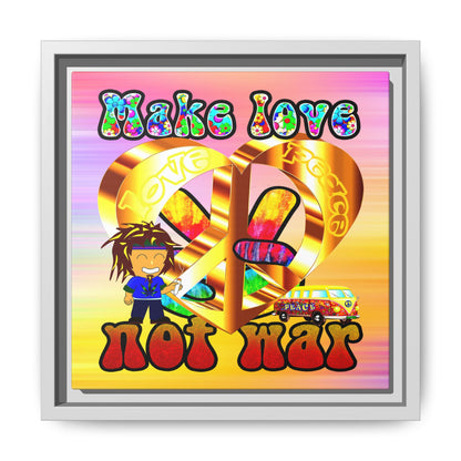 love peace - framed canvas art (color blur)