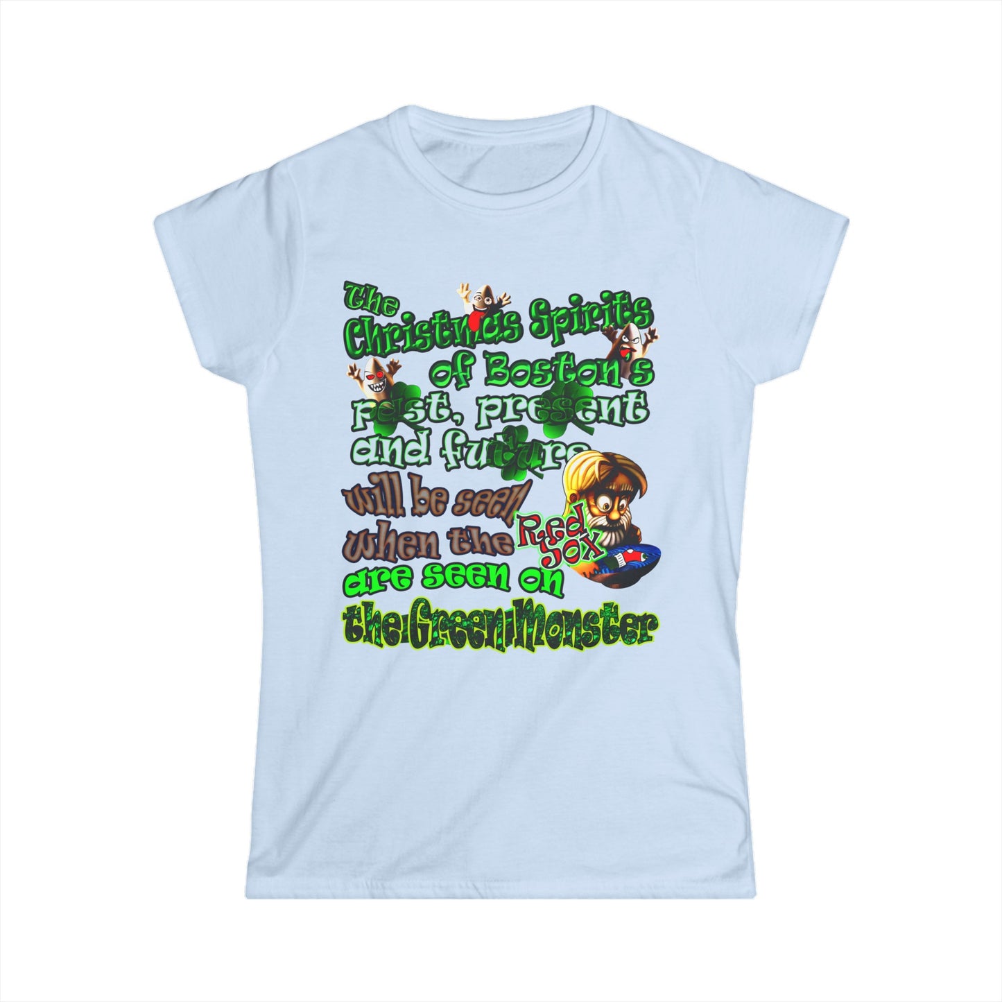 christmas spirits of boston - Women's Softstyle Tee