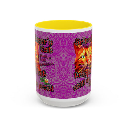 schrodinger's cat - Accent Mug (pink swirl)
