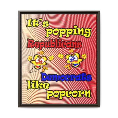 popping like popcorn - framed canvas art (yellow-orange wave)