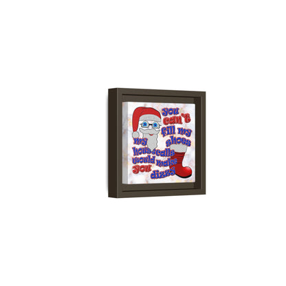 santa's shoes - framed canvas art (white marble)