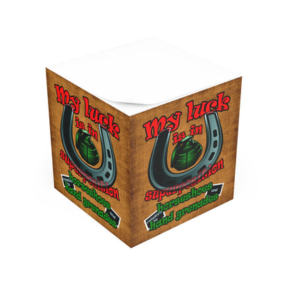 my luck - note cube (brown papyrus)