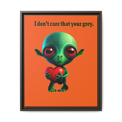 I don't care that your grey - framed canvas art (orange)