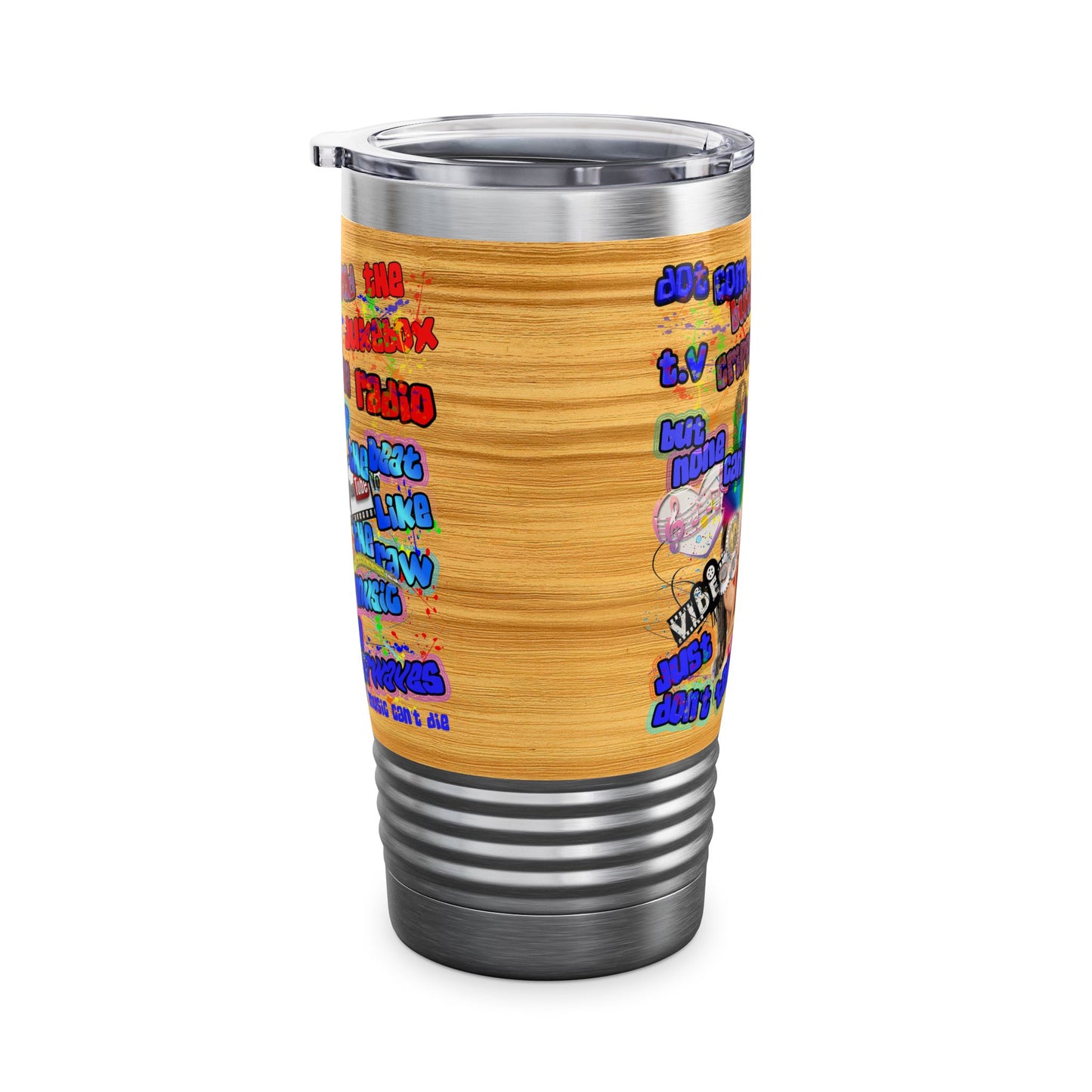 drop the beat - Ringneck Tumbler, 20oz  (butterscotch wood finish)
