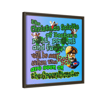 christmas spirits of boston - framed canvas art (light blue-purple wave)