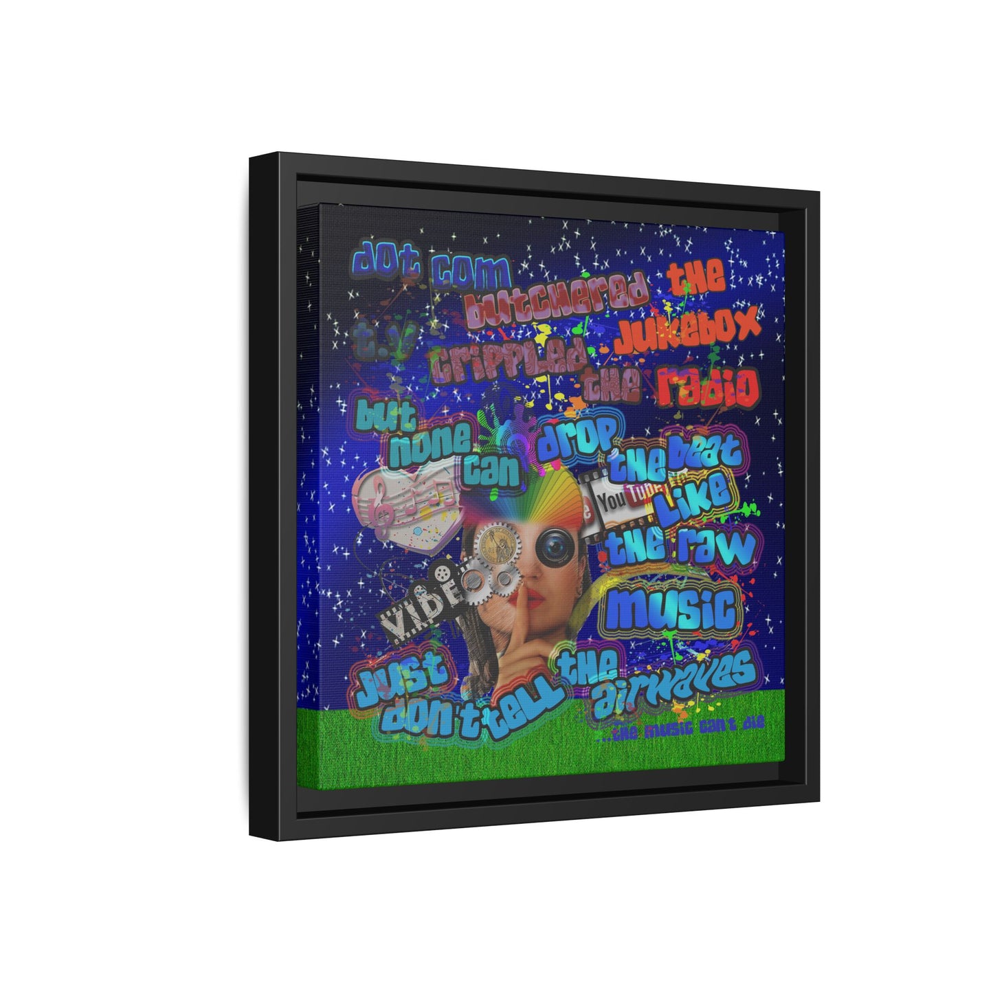drop the beat - framed canvas art ('snoops' background)