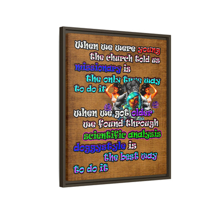 doggystyle - framed canvas art (brown papyrus)
