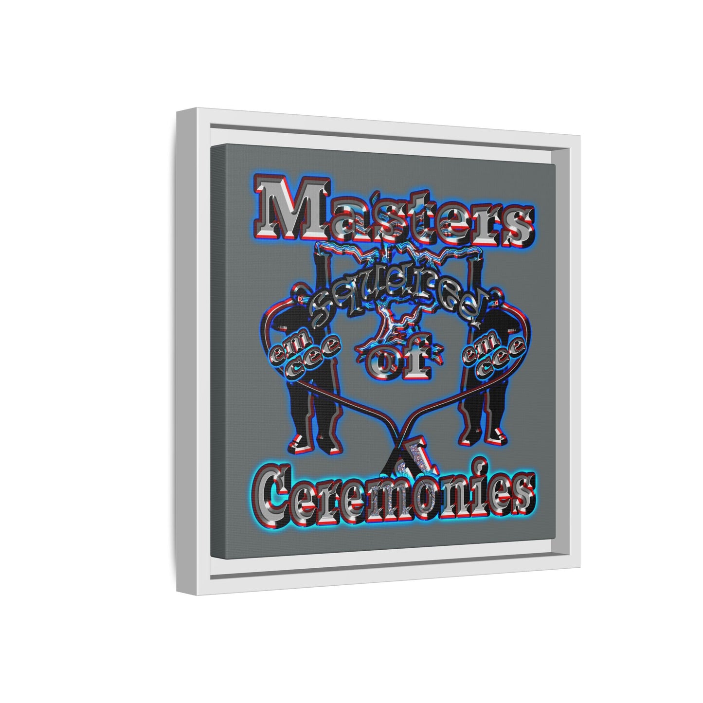 em cee squared - framed canvas art (dark grey)
