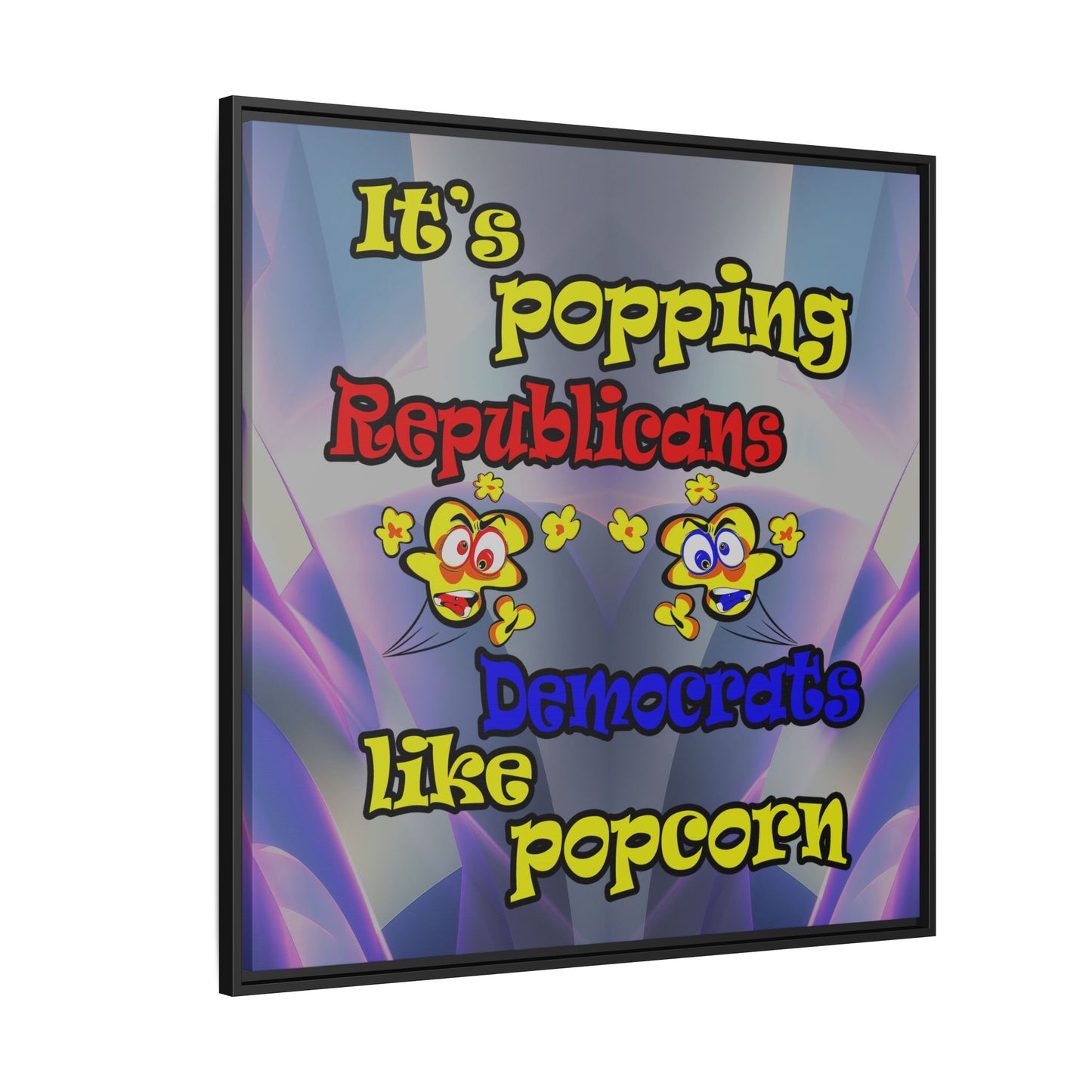 popping like popcorn - framed canvas art (grey-pink wave)