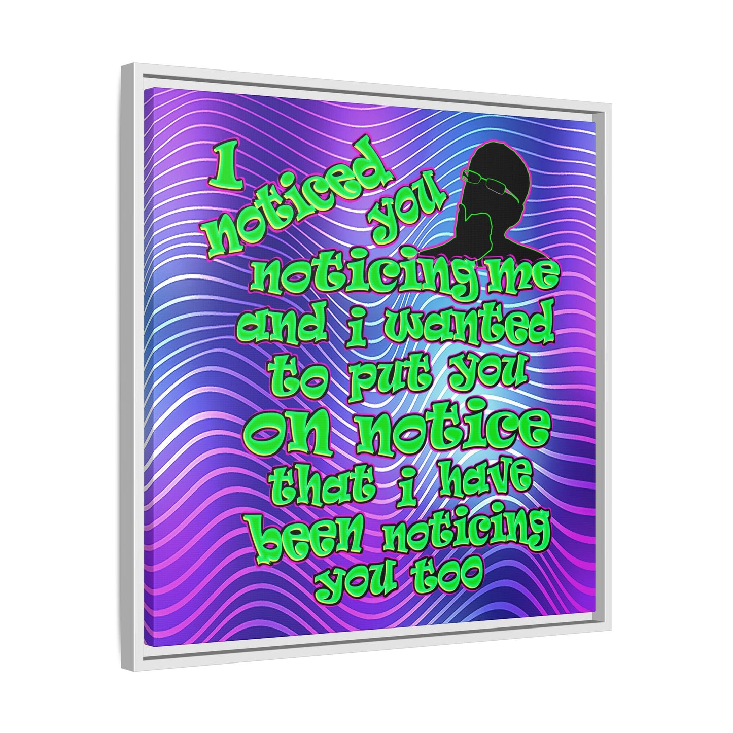 noticed you noticing - framed canvas art (purple wave)