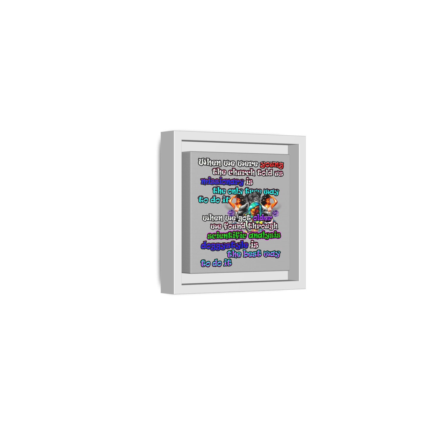 doggystyle - framed canvas art (light grey)