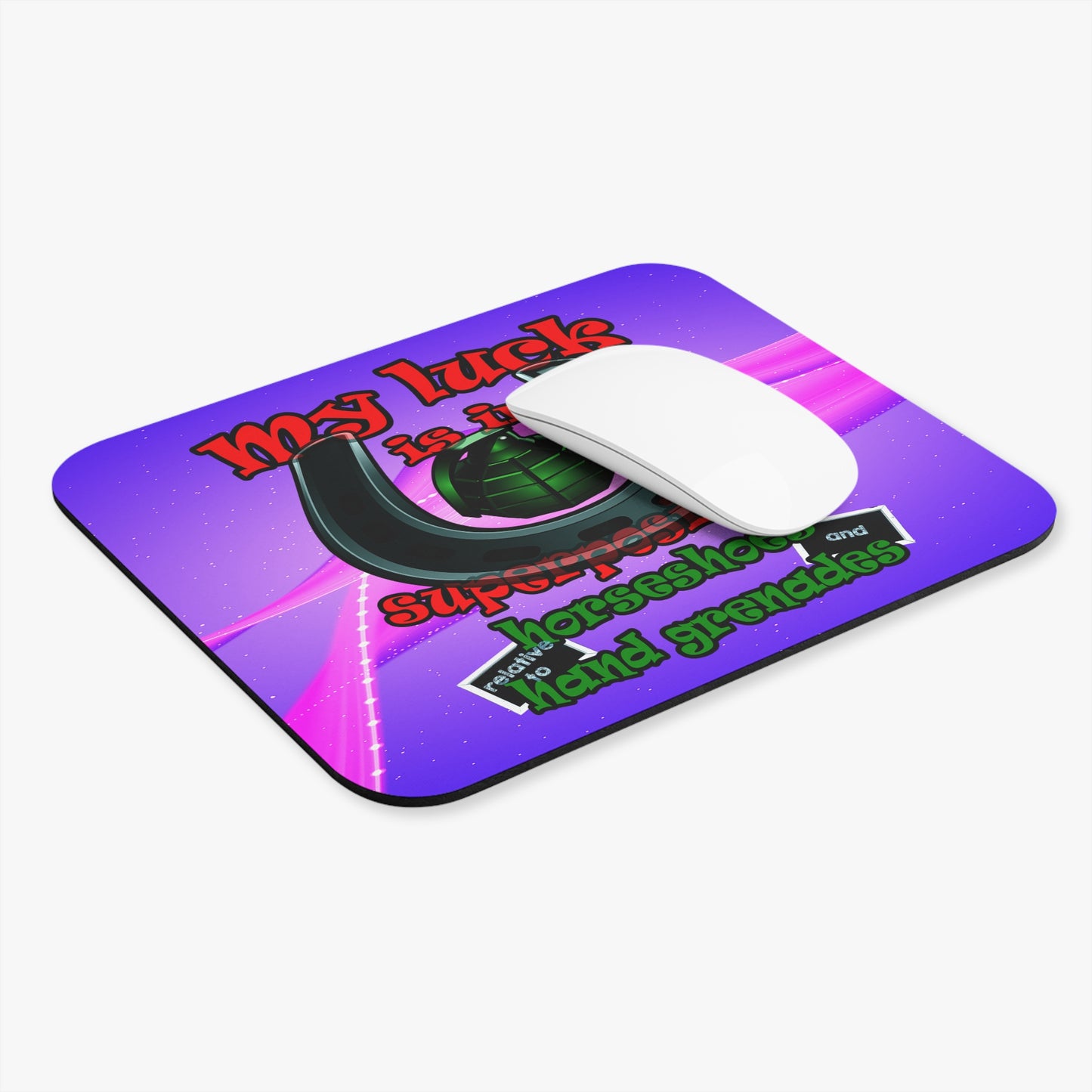 my luck - Mouse Pad (Rectangle) (purple-pink wave)