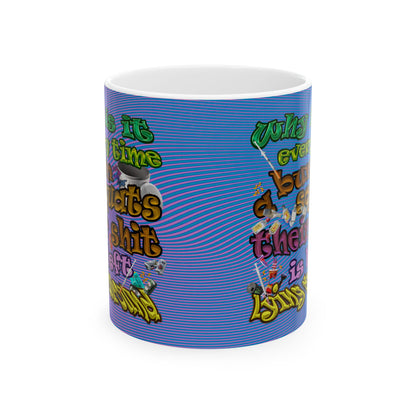 the bum's shit - White Mug (light blue-purple wave)