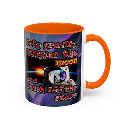 defy conquer reach - Accent Mug (grey-pink wave)