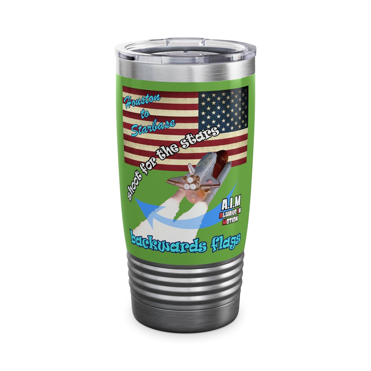 shoot for the stars - Ringneck Tumbler, 20oz (green)