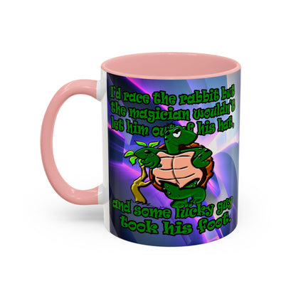 turtle race - Accent Mug (grey-pink wave)