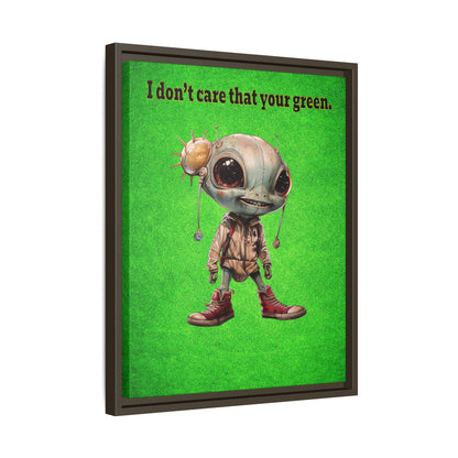I don't care that your green - framed canvas art (green turf)
