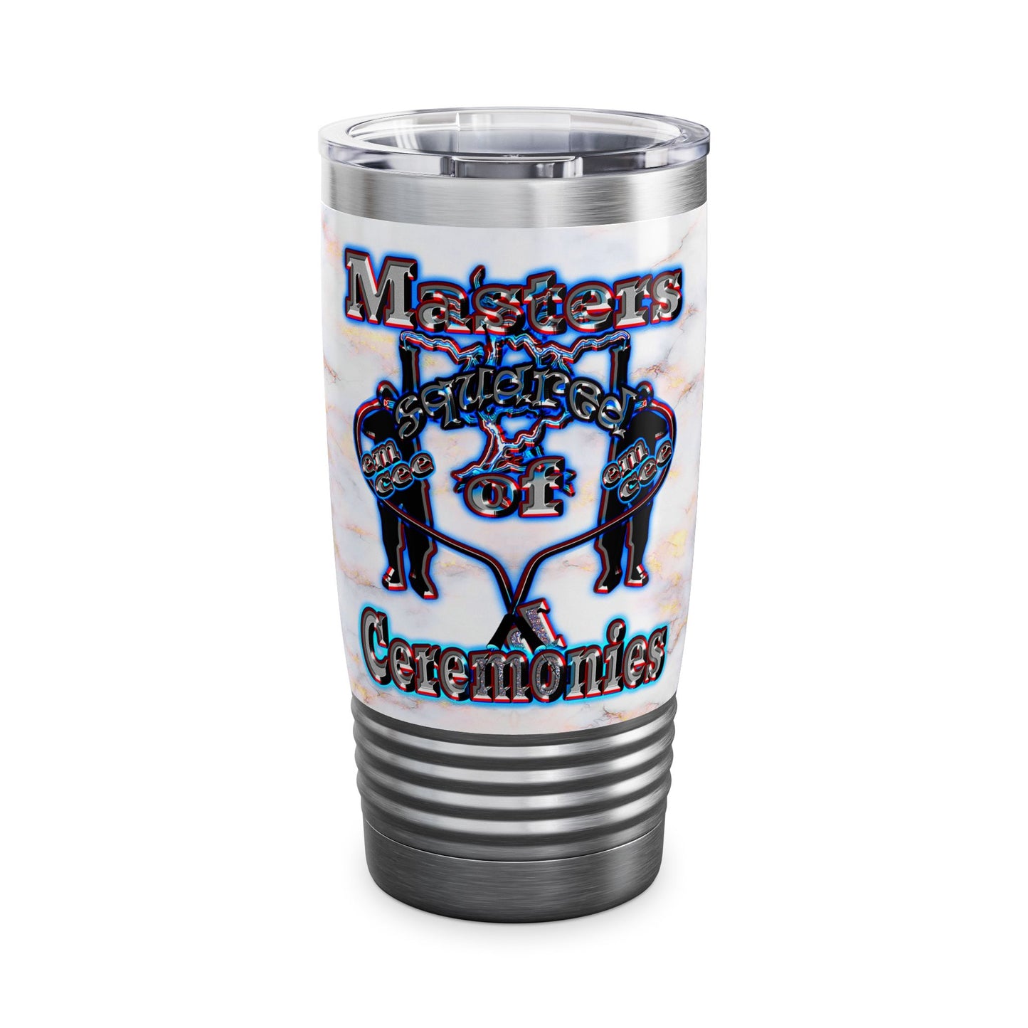 em cee squared - Ringneck Tumbler, 20oz (white marble)
