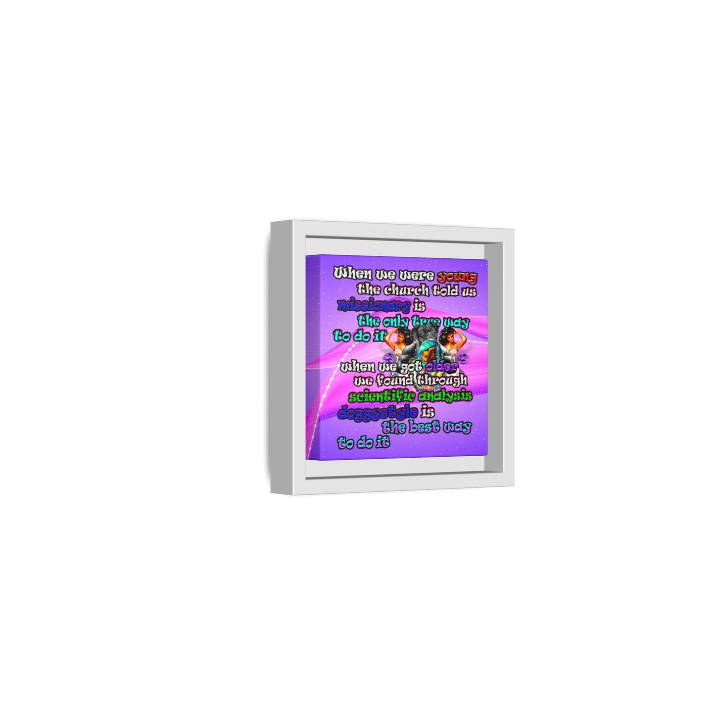 doggystyle - framed canvas art (purple-pink wave)