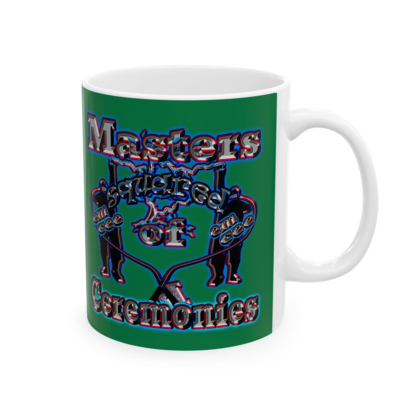em cee squared - White Mug (dark green)