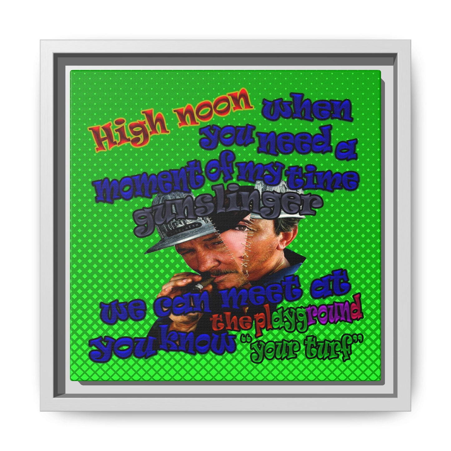 high noon - framed canvas art (logo green)