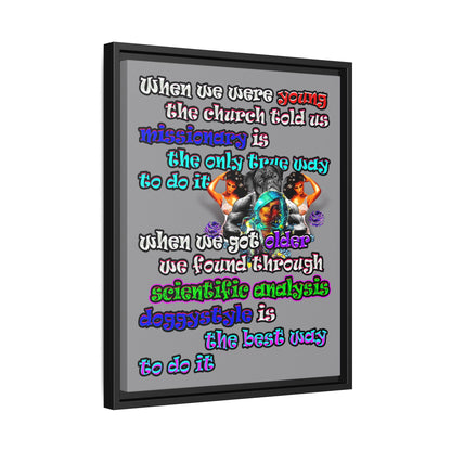 doggystyle - framed canvas art (grey)
