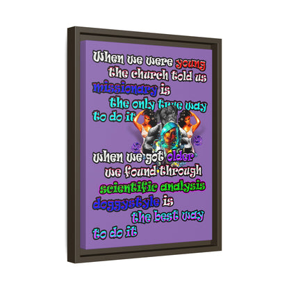 doggystyle - framed canvas art (light purple)