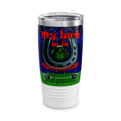 my luck - Ringneck Tumbler, 20oz ('snoops' background)