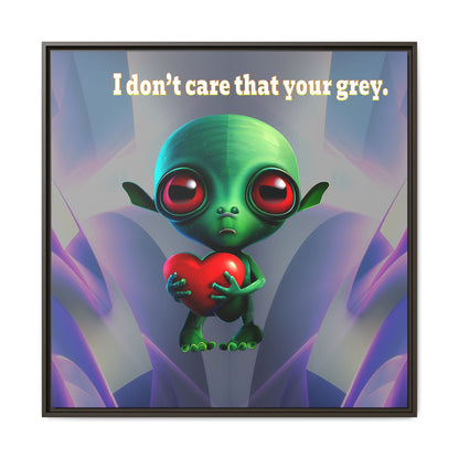 I don't care that your grey - framed canvas art (grey-pink wave)