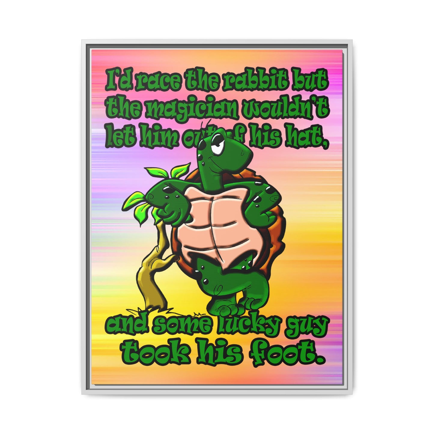 turtle race - framed canvas art (color blur)
